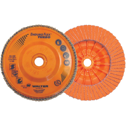 Disque &agrave; lamelles Enduro-Flex Turbo, 4-1/2" x 5/8"-11, Grain 36/60 Southpoint Industrial Supply