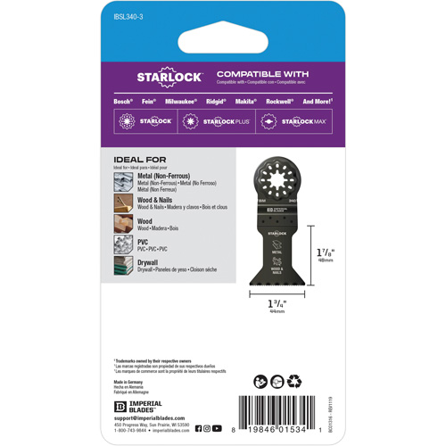 Starlock 1-3/4" Standard Metal Blade Southpoint Industrial Supply