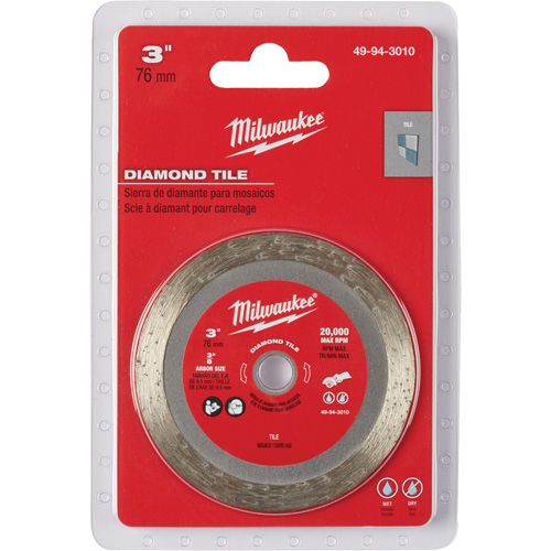 Lame pour coupe de carreaux, 3" x Arbre de 3/8", Losange, 20 000 Tr/min Southpoint Industrial Supply