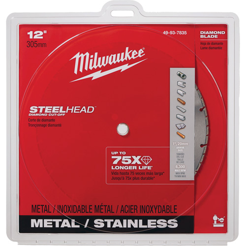 Steelhead Diamond Cut-Off Circular Saw Blade, 12", Metal Use Southpoint Industrial Supply