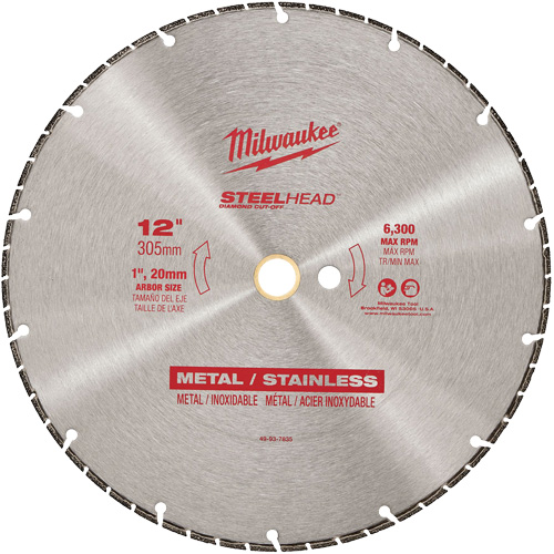 Steelhead Diamond Cut-Off Circular Saw Blade, 12", Metal Use Southpoint Industrial Supply