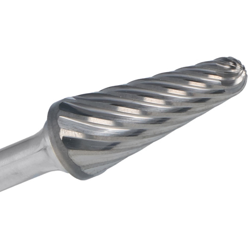 CLE-LINE 1852 Double Cut Included-Angle Burr, SL-3L6, 3/8" Dia., 1/4" Shank, 1-1/16" Depth of Cut Southpoint Industrial Supply