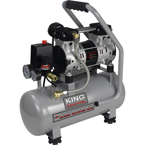 Ultra-Quiet Oil-Free Air Compressor, Gas, 3 gal., 135 PSI Southpoint Industrial Supply