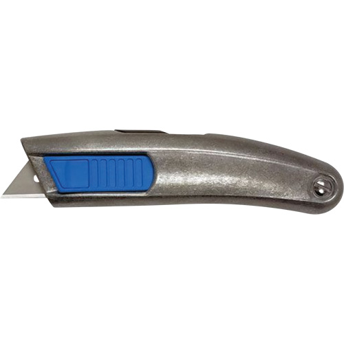 SECUPRO MEGASAFE Unpainted Retractable Knife, 20 mm, Stainless Steel, Heavy-Duty, Aluminum Handle Southpoint Industrial Supply