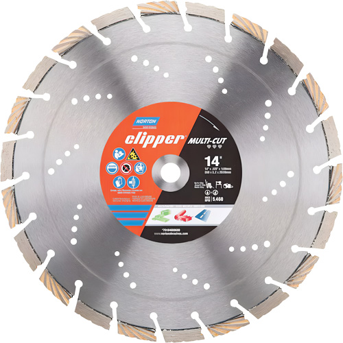 Disque diamant&eacute; Clipper Multi-Cut &agrave; segments, 14", Pour Pierre/B&eacute;ton Southpoint Industrial Supply