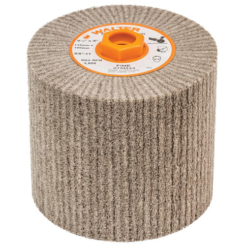Tambour de conditionnement de surface Blendex, 4-1/2" dia. x 4" la, 5/8"-11 Arbre, Grain Fin Southpoint Industrial Supply