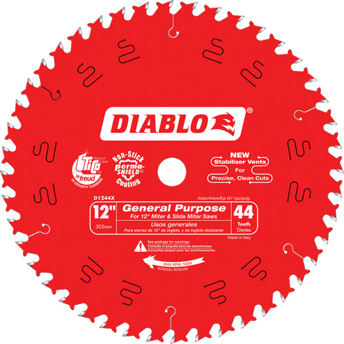 Saw Blades - General Purpose, 12", 44 Teeth, Wood Use Southpoint Industrial Supply