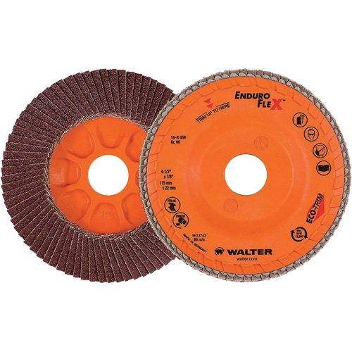 Enduro-Flex Flap Disc, 4-1/2" x 7/8", Type 27, 60 Grit, Zirconia Alumina Southpoint Industrial Supply