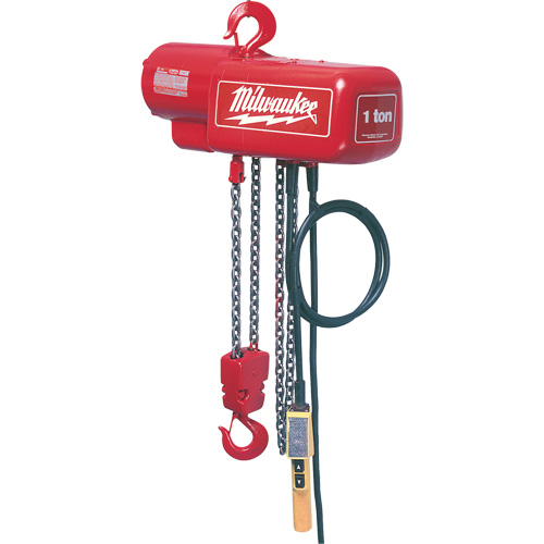 Electric Chain Hoist, 10' Lift, 2000 lbs. (1 tons) Capacity, 16 FPM Southpoint Industrial Supply