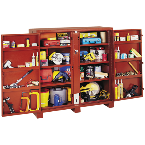 Jobsite Shelf Cabinet, Steel, 47.5 Cubic Feet, Red Southpoint Industrial Supply