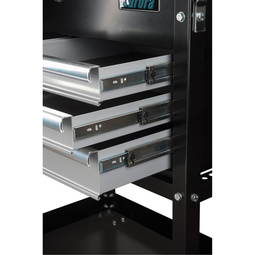 Chariot utilitaire, 4 tiroirs, 18" lo x 33" la x 39" h, Noir Southpoint Industrial Supply