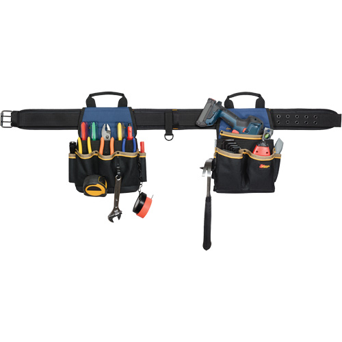 Combin&eacute;s de ceinture &agrave; outils &agrave; 20 pochettes, Polyester, Noir Southpoint Industrial Supply