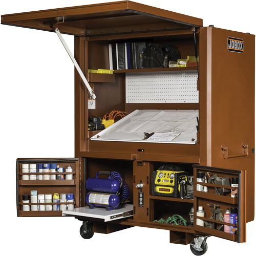 Field Office Jobsite Box, 33" W x 63" D x 80" H, Steel, Red Southpoint Industrial Supply