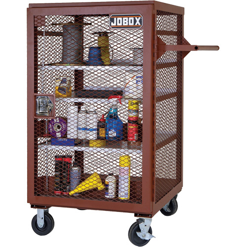 Mobile Mesh Cabinet, Steel, 22 Cubic Feet, Red Southpoint Industrial Supply