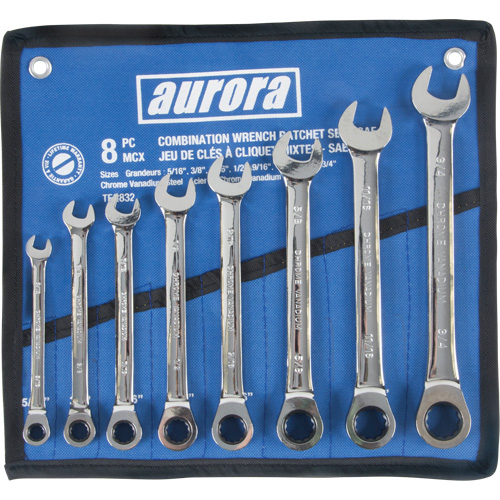 Fixed Head Wrench Set, Combination, 8 Pieces, Imperial Southpoint Industrial Supply