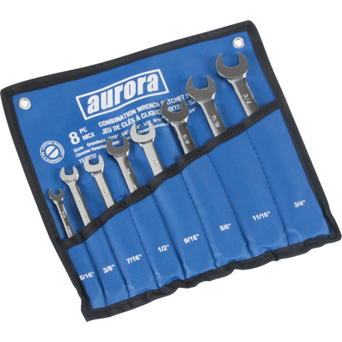 Fixed Head Wrench Set, Combination, 8 Pieces, Imperial Southpoint Industrial Supply