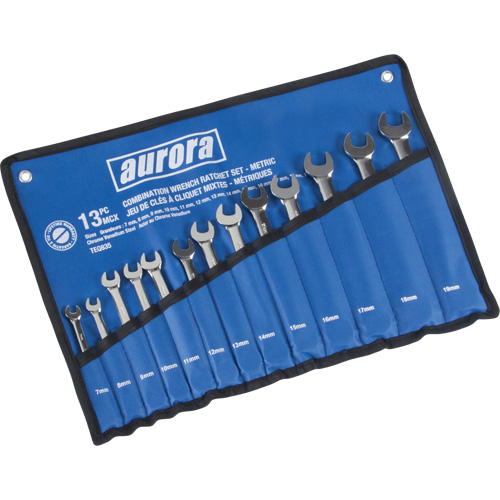 Jeu de cl&eacute;s &agrave; cliquet &agrave; t&ecirc;te fixe, Combinaison, 13 morceaux, M&eacute;trique Southpoint Industrial Supply