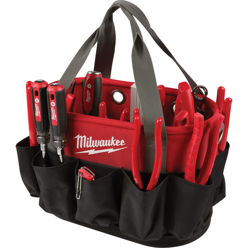 Sac ovale utilitaire, Nylon balistique, 24 pochettes, Noir/Rouge Southpoint Industrial Supply
