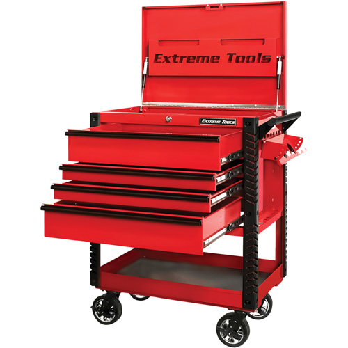 EX Deluxe Series Tool Cart, 4 Drawers, 22-7/8" L x 33" W x 44-1/4" H, Red Southpoint Industrial Supply