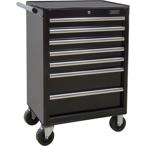 Industrial Tool Cart, 7 Drawers, 27" W x 18-3/4" D x 39" H, Black Southpoint Industrial Supply