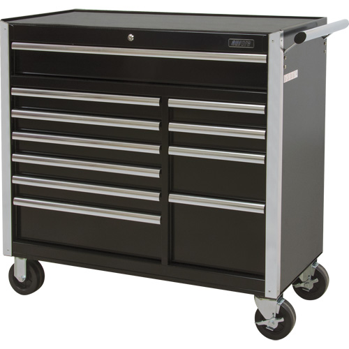 Industrial Tool Cart, 11 Drawers, 41" W x 18-3/4" D x 39-1/3" H, Black Southpoint Industrial Supply