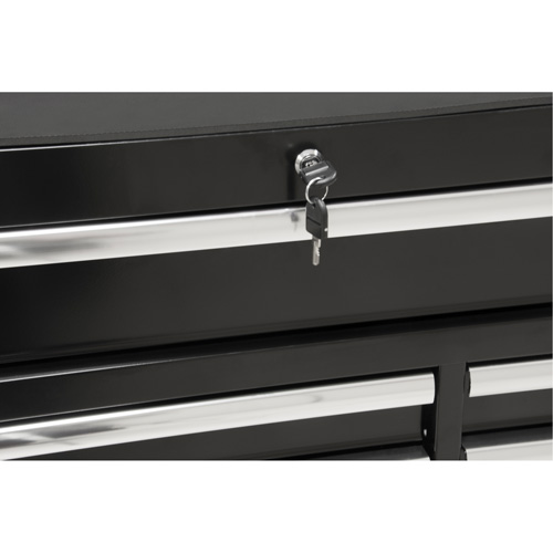 Industrial Tool Cart, 11 Drawers, 41" W x 18-3/4" D x 39-1/3" H, Black Southpoint Industrial Supply