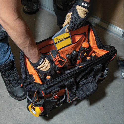 Sac &agrave; outils avec grande ouverture Tradesman Pro, Nylon balistique, 42 pochettes, Noir Southpoint Industrial Supply