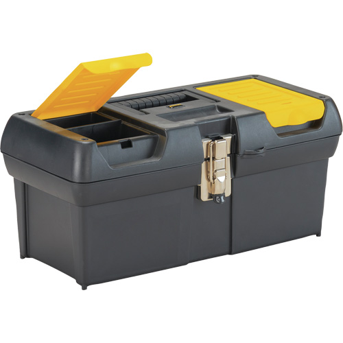 2000 Series Tool Box with Tray, 16" W x 7-1/10" D x 8-1/10" H, Black/Yellow Southpoint Industrial Supply