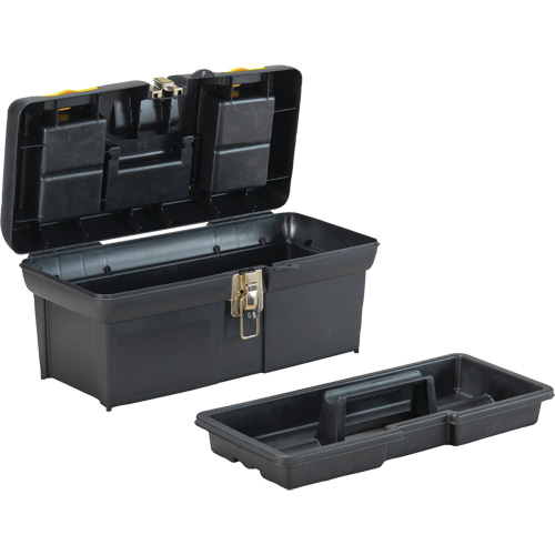 2000 Series Tool Box with Tray, 16" W x 7-1/10" D x 8-1/10" H, Black/Yellow Southpoint Industrial Supply