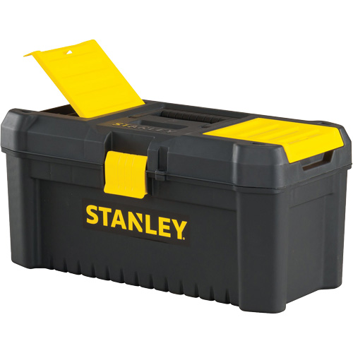 Coffre &agrave; outils avec plateau Essential, 16" la x 8" p x 7-3/10" h, Noir/Jaune Southpoint Industrial Supply