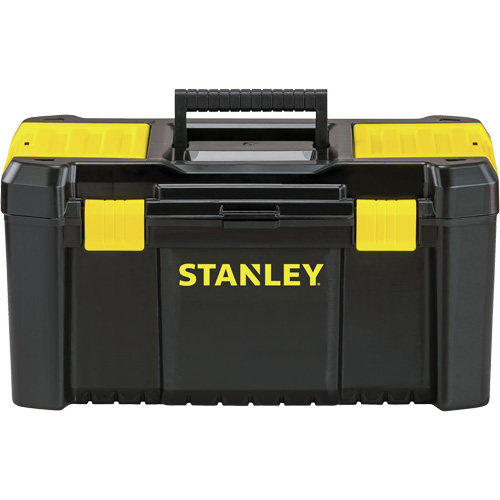 Essential&reg; Tool Box with Tray, 19" W x 9-7/8" D x 9-3/4" H, Black/Yellow Southpoint Industrial Supply