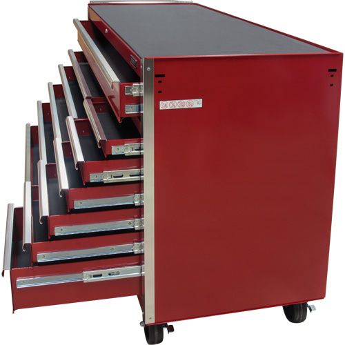 Industrial Tool Cart, 12 Drawers, 56" W x 24-1/2" D x 38-1/8" H, Red Southpoint Industrial Supply