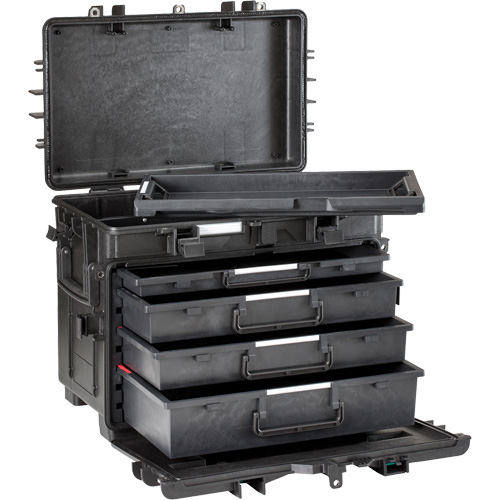 Military Mobile Tool Chest With Drawers, 4 Drawers, 22-4/5" W x 15" D x 18" H, Black Southpoint Industrial Supply