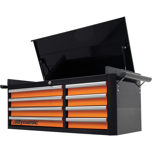 Coffre sup&eacute;rieur, 42" la, 8 tiroirs, Noir/Orange Southpoint Industrial Supply