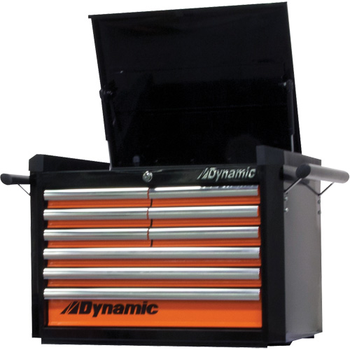 Coffre sup&eacute;rieur, 28" la, 9 tiroirs, Noir/Orange Southpoint Industrial Supply