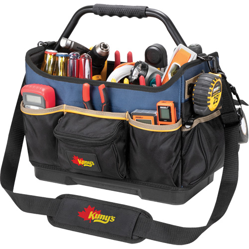 Molded Base Open-Top Tool Box, Ballistic Polyester, 17 Pockets, Black/Blue Southpoint Industrial Supply