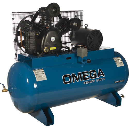 Industrial Series Air Compressors - Horizontal Compressors - Two Stage, 66.6 Gal. (80 US Gal) Southpoint Industrial Supply