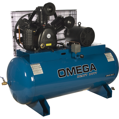 Industrial Series Air Compressors - Horizontal Compressors - Two Stage, 100 Gal. (120 US Gal) Southpoint Industrial Supply