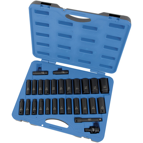 Jeu de douilles SAE/m&eacute;triques PS2712DC, 27 Mcx, Chocs, Prise de 1/2", Profond Southpoint Industrial Supply