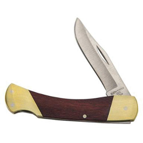 Sportsman Knife with Curved Handle, 2-5/8" Blade, Stainless Steel Blade, Wood Handle Southpoint Industrial Supply