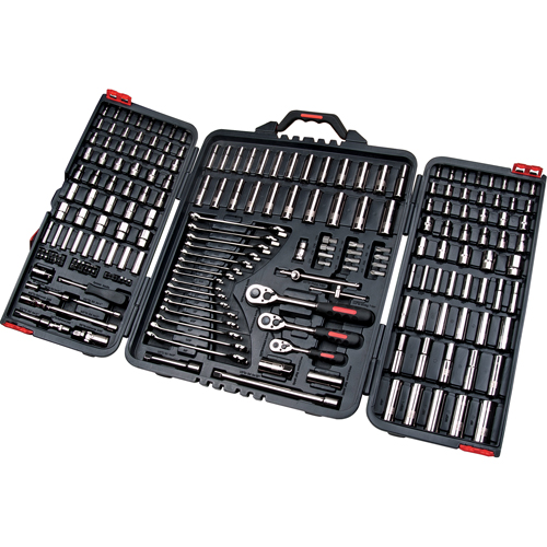 1/4", 3/8" & 1/2" Drive SAE/Metric Socket & Wrench Set, 210 Pcs, Deep Southpoint Industrial Supply