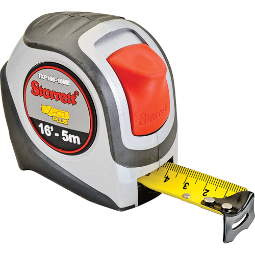 High Visibility Orange Tape Measure, 1" x 16'/5 m, 1/16" Graduations Southpoint Industrial Supply
