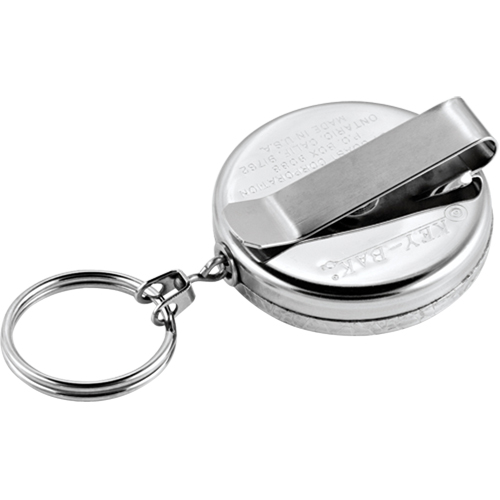 Porte-cl&eacute;s &agrave; d&eacute;vidoir The Original, Chrome, C&acirc;ble 24", Fixation Agrafe de ceinture Southpoint Industrial Supply