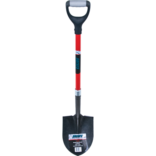Heavy-Duty Round Point Shovel, Carbon Steel Blade, Fibreglass, D-Grip Handle Southpoint Industrial Supply