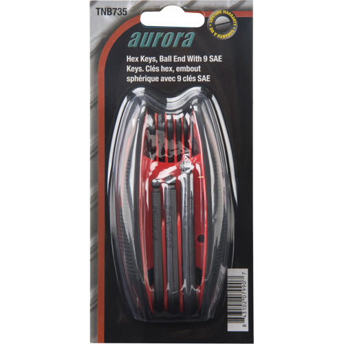 Jeu de cl&eacute;s hexagonales &agrave; bout sph&eacute;riques repliables, 9 mcx, Imp&eacute;rial Southpoint Industrial Supply