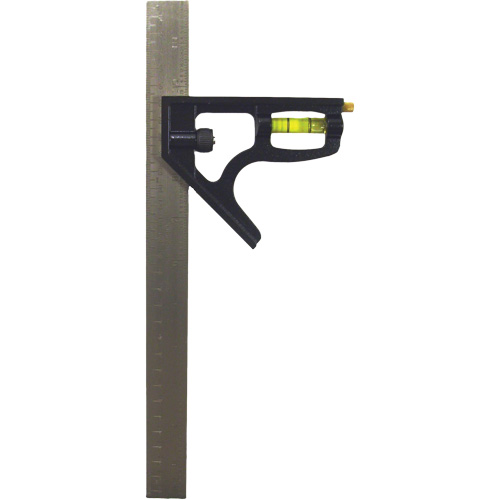 &eacute;querre combin&eacute;e pouces/m&eacute;trique, 12" lo, 1/8"/1/16"/1/32"/1 mm Graduations, Acier inoxydable, Ordinaire Southpoint Industrial Supply