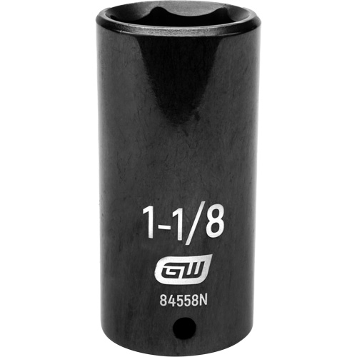 SAE Socket, Impact, 1-1/8", 1/2" Drive, 6 Points, Deep Southpoint Industrial Supply