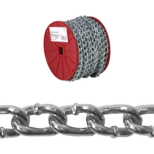 Twist Link Machine Chain, Low Carbon Steel, #2 x 125' (38.1 m) L, 310 lbs. (0.155 tons) Load Capacity Southpoint Industrial Supply