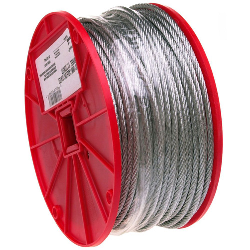 Wire Cable, 250' (76.2 m) x 3/16", 840 lbs. (0.42 tons), Galvanized Southpoint Industrial Supply