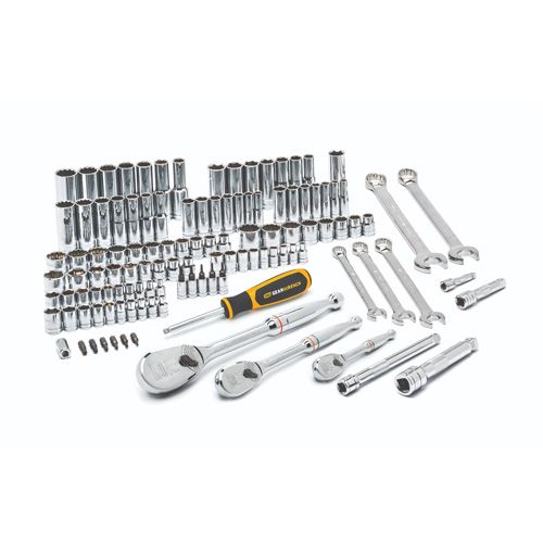 Jeu d'outils pour m&eacute;caniciens &agrave; 6 et 12 pans standards et profonds de 1/4", 3/8" et 1/2" SAE/m&eacute;triques Southpoint Industrial Supply